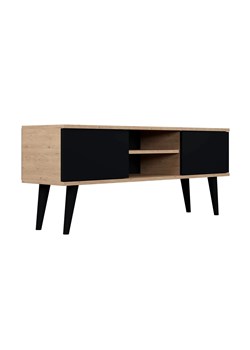 Nowoczesna szafka RTV dąb artisan + czarny - Dubby 4X 120 cm ze sklepu Edinos.pl w kategorii Szafki RTV - zdjęcie 172218205