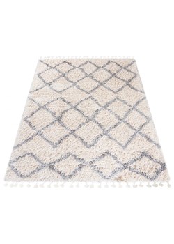 Kremowy dywan shaggy w geometryczny wzór - Nikari 10X ze sklepu Edinos.pl w kategorii Dywany - zdjęcie 172218226