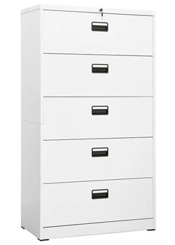 Biała szafka biurowa z 5 szufladami - Plaza 4X ze sklepu Edinos.pl w kategorii Komody - zdjęcie 172218669