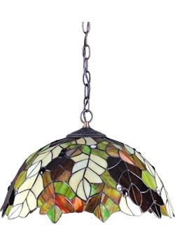 Witrażowa lampa wisząca z motywem liści - 13X S993 M2-R47 ze sklepu Edinos.pl w kategorii Lampy wiszące - zdjęcie 172218726