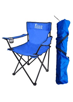 Niebieskie turystyczne krzesło składane - Ozen ze sklepu Edinos.pl w kategorii Krzesła ogrodowe - zdjęcie 172218925