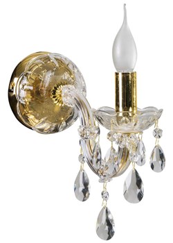 Złoty kinkiet kryształowy - Z001-Perlos ze sklepu Edinos.pl w kategorii Lampy ścienne - zdjęcie 172219605