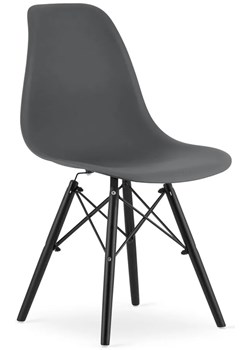 Ciemnoszare krzesło z drewnianymi nogami - Naxin 3X ze sklepu Edinos.pl w kategorii Krzesła - zdjęcie 172219869