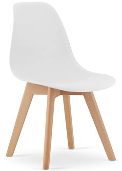Białe drewniane krzesło w skandynawskim stylu - Lajos 4X ze sklepu Edinos.pl w kategorii Krzesła - zdjęcie 172219998