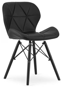 Czarne krzesło tapicerowane do stołu - Zeno 5X ze sklepu Edinos.pl w kategorii Krzesła - zdjęcie 172220245