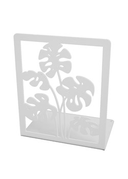 Biała metalowa podpórka na książki z roślinnym dekorem - Morik ze sklepu Edinos.pl w kategorii Akcesoria biurowe - zdjęcie 172220266