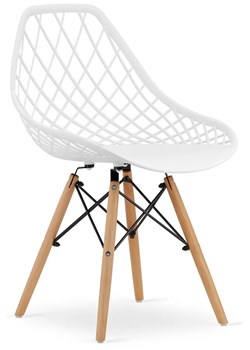 Białe ażurowe krzesło kuchenne - Seram 3X ze sklepu Edinos.pl w kategorii Krzesła - zdjęcie 172220529