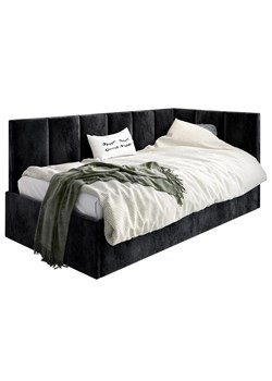 Tapicerowane łóżko młodzieżowe 100x200 - czarny - Barnet 4X ze sklepu Edinos.pl w kategorii Łóżka dziecięce - zdjęcie 172220837
