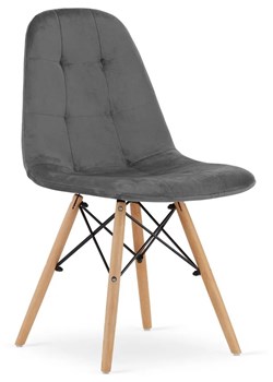 Szare skandynawskie krzesło tapicerowane - Zipro 3X ze sklepu Edinos.pl w kategorii Krzesła - zdjęcie 172221188