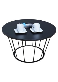 Czarny okrągły stolik kawowy - Savik 4X ze sklepu Edinos.pl w kategorii Stoliki kawowe - zdjęcie 172221268