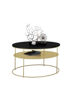 Okrągły stolik kawowy w stylu glamour czarny - Karolis 3X ze sklepu Edinos.pl w kategorii Stoliki kawowe - zdjęcie 172221658