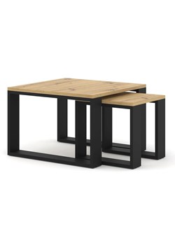 Zestaw stolików kawowych dąb artisan - Everol 14X ze sklepu Edinos.pl w kategorii Stoliki kawowe - zdjęcie 172222015