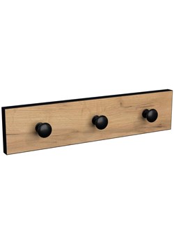 Nowoczesny wieszak ścienny dąb craft + czarny Noki ze sklepu Edinos.pl w kategorii Zestawy mebli do przedpokoju - zdjęcie 172222947