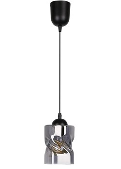 Czarna lampa industrialna z kloszem szklanym dymionym - Z023-Jetra ze sklepu Edinos.pl w kategorii Lampy wiszące - zdjęcie 172223337