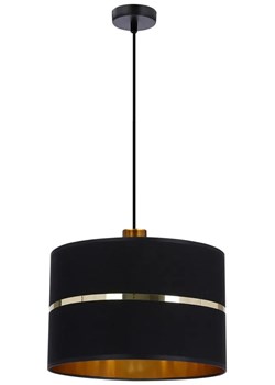 Lampa wisząca abażurowa w stylu glamour czarny + złoto - Z035-Reso ze sklepu Edinos.pl w kategorii Lampy wiszące - zdjęcie 172223349