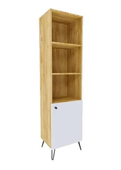 Witryna na metalowych nóżkach loft dąb craft + biały - Zorina 11X ze sklepu Edinos.pl w kategorii Regały i witryny - zdjęcie 172223739
