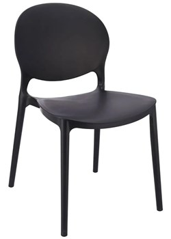 Czarne krzesło nowoczesne do kuchni - Iser ze sklepu Edinos.pl w kategorii Krzesła ogrodowe - zdjęcie 172224147