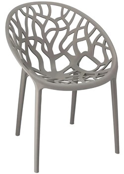 Szare ażurowe krzesło w stylu nowoczesnym - Moso ze sklepu Edinos.pl w kategorii Krzesła - zdjęcie 172224319
