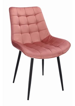 Różowe nowoczesne krzesło welurowe - Amos ze sklepu Edinos.pl w kategorii Krzesła - zdjęcie 172224426