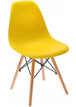 Żółte krzesło kuchenne w stylu minimalistycznym - Huso 3X ze sklepu Edinos.pl w kategorii Krzesła - zdjęcie 172224475