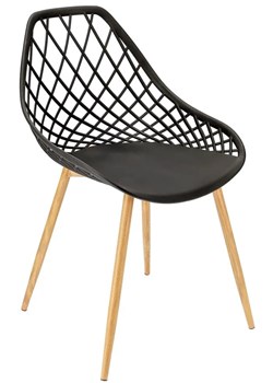 Czarne krzesło ażurowe do minimalistycznej kuchni - Kifo 3X ze sklepu Edinos.pl w kategorii Krzesła - zdjęcie 172224497