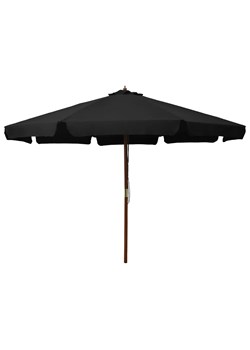 Czarny parasol ogrodowy z bambusowym stelażem - Karcheros ze sklepu Edinos.pl w kategorii Parasole ogrodowe - zdjęcie 172224569