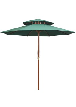 Zielony parasol do ogrodu z podwójnym daszkiem Teglor 3X ze sklepu Edinos.pl w kategorii Parasole ogrodowe - zdjęcie 172224636