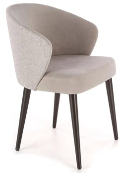 Szare kubełkowe krzesło welurowe - Fuso 3X ze sklepu Edinos.pl w kategorii Krzesła - zdjęcie 172224957