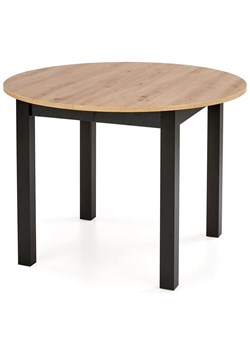 Nowoczesny okrągły stół rozkładany dąb artisan + czarny W9-N79 ze sklepu Edinos.pl w kategorii Stoły - zdjęcie 172225025