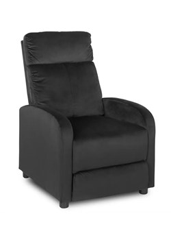 Czarny welurowy fotel z podnóżkiem - Alho 4X ze sklepu Edinos.pl w kategorii Fotele - zdjęcie 172225456