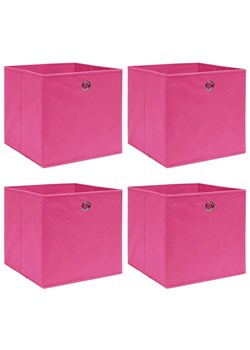 Różowy komplet składanych pudełek z tkaniny 4 sztuki - Fiwa 4X ze sklepu Edinos.pl w kategorii Pudełka i pojemniki - zdjęcie 172225798