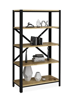 Nowoczesny regał z 5 półkami czarny + dąb artisan - Alwaro 3X ze sklepu Edinos.pl w kategorii Regały i witryny - zdjęcie 172225859