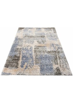 Niebieski wzorzysty dywan w stylu skandynawskim - Undo 7X ze sklepu Edinos.pl w kategorii Dywany - zdjęcie 172225989