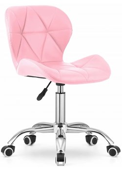 Różowy pikowany fotel obrotowy - Renes 3X ze sklepu Edinos.pl w kategorii Krzesła biurowe - zdjęcie 172226046