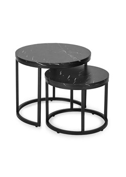 Komplet dwóch eleganckich stolików czarny marmur - Efis ze sklepu Edinos.pl w kategorii Stoliki kawowe - zdjęcie 172226108