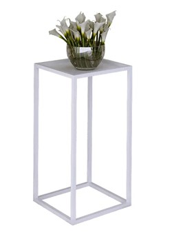 Biały stojak na kwiaty z metalowym stelażem - Shiner 4X ze sklepu Edinos.pl w kategorii Doniczki i osłonki - zdjęcie 172226119