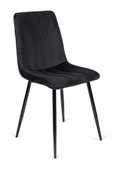Czarne welurowe krzesło do pokoju - Ango ze sklepu Edinos.pl w kategorii Krzesła - zdjęcie 172226127