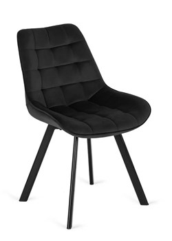 Czarne welurowe krzesło do stołu - Ivos ze sklepu Edinos.pl w kategorii Krzesła - zdjęcie 172226498