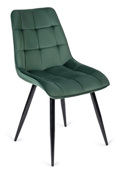 Zielone pikowane welurowe krzesło - Vano ze sklepu Edinos.pl w kategorii Krzesła - zdjęcie 172226528