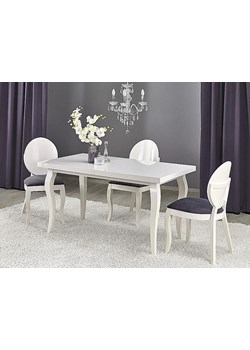 Biały rozkładany stół z 4 krzesłami - Torreso ze sklepu Edinos.pl w kategorii Zestawy mebli kuchennych - zdjęcie 172226619
