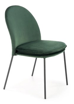 Zielone tapicerowane welurem krzesło - Tazo ze sklepu Edinos.pl w kategorii Krzesła - zdjęcie 172227095
