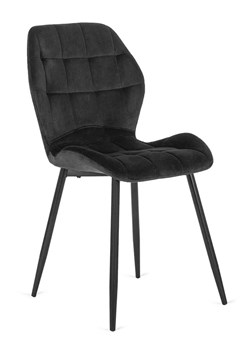 Czarne nowoczesne welurowe krzesło - Edro 3X ze sklepu Edinos.pl w kategorii Krzesła - zdjęcie 172227206