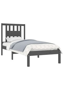 Szare pojedyncze łóżko z drewna 90x200 - Basel 3X ze sklepu Edinos.pl w kategorii Łóżka i materace - zdjęcie 172227937