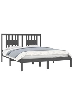 Dwuosobowe szare łóżko drewniane 160x200 - Basel 6X ze sklepu Edinos.pl w kategorii Łóżka i materace - zdjęcie 172227985