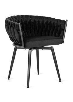 Czarne obrotowe krzesło z podłokietnikami - Rexi ze sklepu Edinos.pl w kategorii Krzesła - zdjęcie 172228216