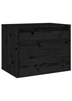 Czarna drewniana szafka nocna wisząca - Pios 3X ze sklepu Edinos.pl w kategorii Stoliki i szafki nocne - zdjęcie 172228327
