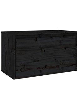 Czarna wisząca szafka nocna z litego drewna - Pios 4X ze sklepu Edinos.pl w kategorii Stoliki i szafki nocne - zdjęcie 172228345
