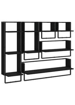 Czarny zestaw sześciu półek w stylu loft - Fuksor ze sklepu Edinos.pl w kategorii Półki - zdjęcie 172229398