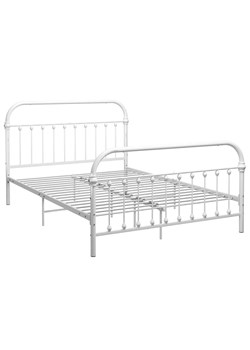Białe minimalistyczne łóżko metalowe 120 x 200 cm - Asal ze sklepu Edinos.pl w kategorii Łóżka dziecięce - zdjęcie 172229568