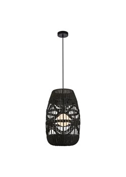 Czarna lampa wisząca z plecionym kloszem - K397 M2-L31 ze sklepu Edinos.pl w kategorii Lampy wiszące - zdjęcie 172229717